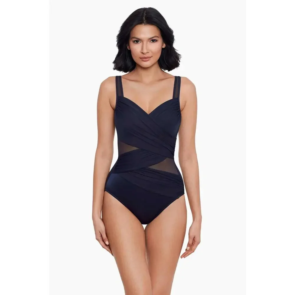 NWT Miraclesuit Madero One Piece Swimsuit | Navy Midnight Blue | SZ‎ 8